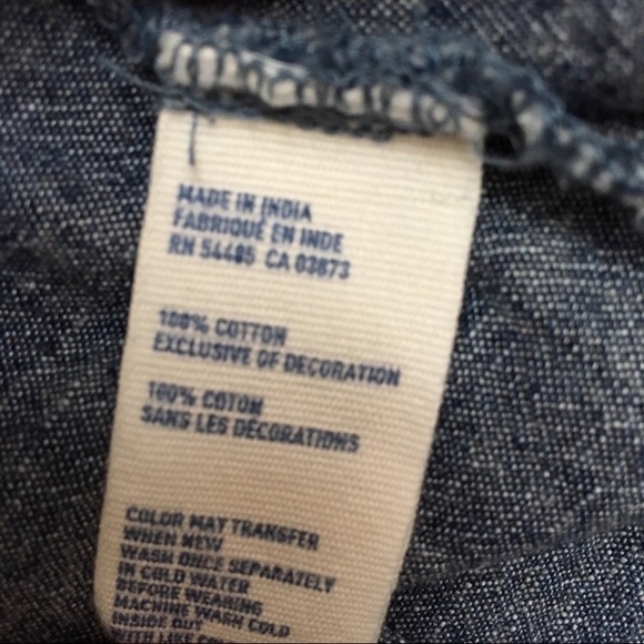 AEO Chambray Denim button-down lace detail size M - Picture 8 of 8